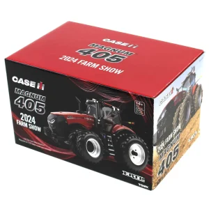 Manufacturer_ERTL Tractors<Gun Metal Chrome Chase Unit ~ 1/32 Case IH Magnum 405 Tractor, 2024 Farm Show, ERTL Prestige