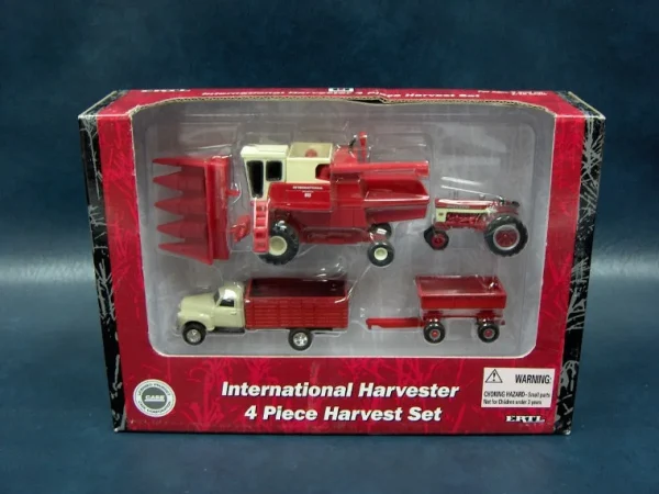 Manufacturer_ERTL Tractors | Implements<1/64 IH 4 Piece Harvest Set with IH 815 Combine, IH 460, Truck & Wagon