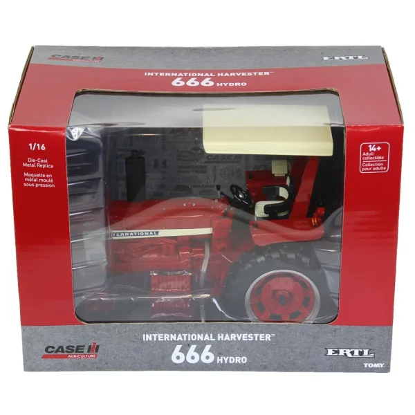 Manufacturer_ERTL Tractors<1/16 International Harvester 666 Hydro Narrow Front with ROPS & Fender Radio, ERTL Prestige Collection