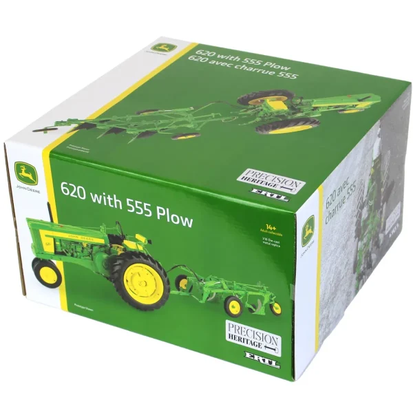 Manufacturer_ERTL Tractors<1/16 John Deere 620 Narrow Front with 555 Plow, ERTL Precision Heritage Series