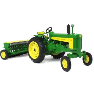 Manufacturer_ERTL Tractors<1/16 John Deere 730 Wide Front with Grain Drill, ERTL Prestige Collection