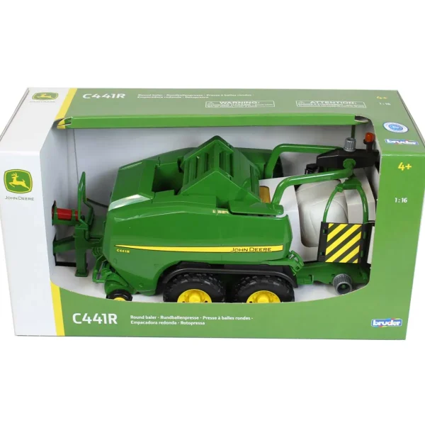 Manufacturer_Bruder Toys Implements<1/16 John Deere C441R Tandem Axle Wrapping Round Baler by Bruder