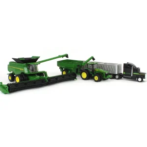 Manufacturer_ERTL Tractors | Combines & Harvesters<1/64 John Deere Harvesting Set w/ 8R 370 Tractor, Grain Cart, X9 1100 Combine & Grain Semi