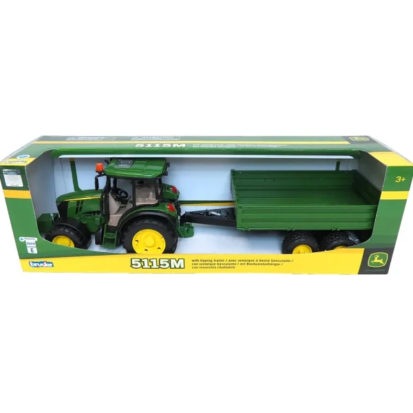 Manufacturer_Bruder Toys Tractors<1/16 John Deere 5115M with Tipping Trailer by Bruder