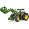 Manufacturer_Bruder Toys Implements<1/16 John Deere 7R 350 Tractor with Front Loader by Bruder