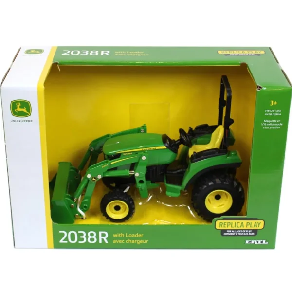 Manufacturer_ERTL Tractors<1/16 John Deere 2038R with ROPS and Loader