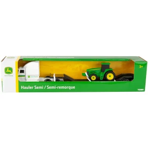 Manufacturer_ERTL Tractors<1/64 John Deere Semi, Lowboy & Tractor with Loader, Collect N Play Value Set