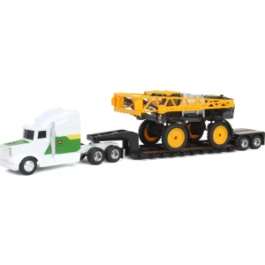 Manufacturer_ERTL Implements | Combines & Harvesters<1/64 John Deere Semi with Lowboy Trailer & Hagie STS12 Sprayer