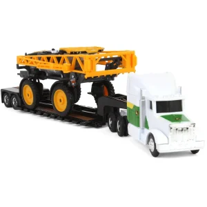 Manufacturer_ERTL Implements | Combines & Harvesters<1/64 John Deere Semi with Lowboy Trailer & Hagie STS12 Sprayer