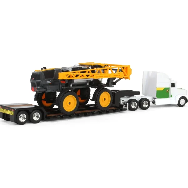 Manufacturer_ERTL Implements | Combines & Harvesters<1/64 John Deere Semi with Lowboy Trailer & Hagie STS12 Sprayer