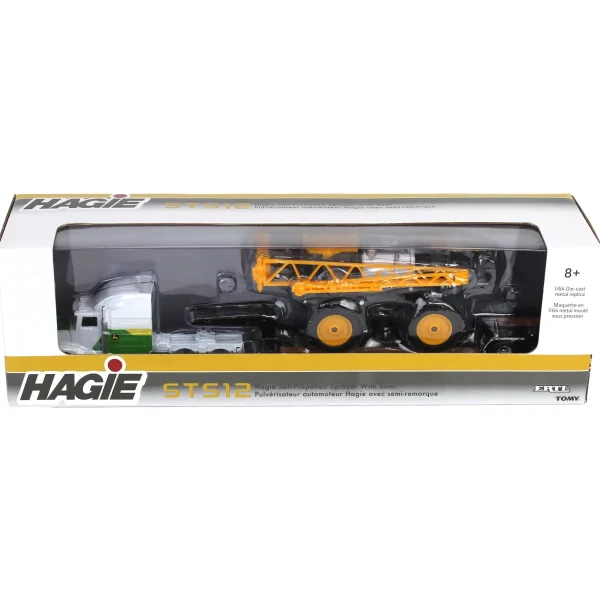 Manufacturer_ERTL Implements | Combines & Harvesters<1/64 John Deere Semi with Lowboy Trailer & Hagie STS12 Sprayer