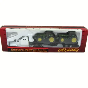 Manufacturer_ERTL Tractors<1/87 Kenworth T600B with Flatbed Trailer & 2 John Deere 8300 Tractors