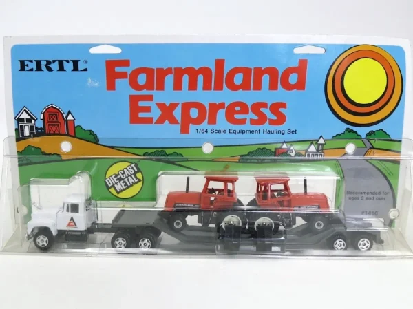 Manufacturer_ERTL Tractors | Lowboys & Flatbeds<1/64 Mack Semi with Lowboy Trailer & 2 Allis Chalmers 8070 Tractors