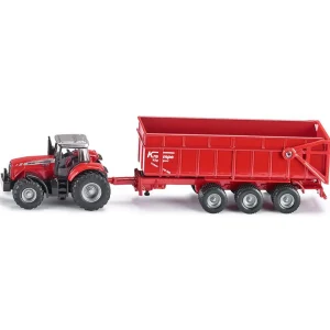 Manufacturer_SIKU Implements<1/87 Massey Ferguson 8480 Tractor with Krampe Dump Trailer