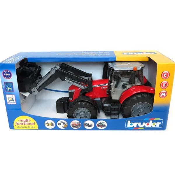 Manufacturer_Bruder Toys Tractors<1/16 Massey Ferguson 7624 Tractor with Front End Loader, Bucket and Grapple