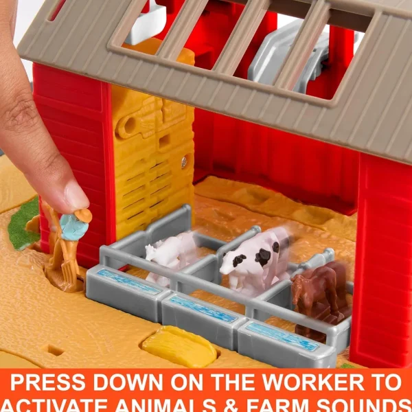Manufacturer_Other Tractors | Combines & Harvesters<1/64 Matchbox Farm Adventure Playset with Tractor, Trailer, Animals & More