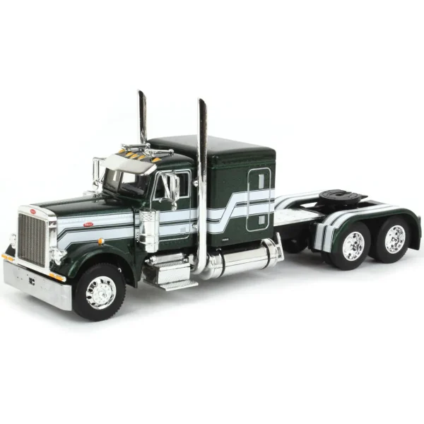 Manufacturer_DCP by First Gear Implements | Lowboys & Flatbeds<1/64 Metallic Green Husky Peterbilt 379 w/ Fontaine Renegade Lowboy & Husky Manure Spreader, DCP by First Gear