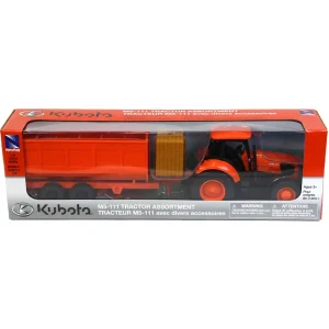Manufacturer_New Ray Toys Inc. Tractors<1/32nd Plastic Kubota M5 Tractor and Dump Trailer set from New Ray AS-05685