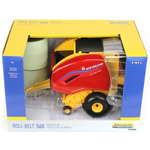 Manufacturer_ERTL Implements<1/16 New Holland Roll-Belt 560 Round Baler with Bales