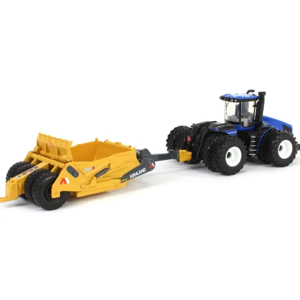 Manufacturer_ERTL Tractors | Implements<1/64 New Holland T9.700 Tractor with Ashland 2811E Scraper