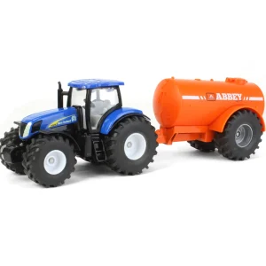 Manufacturer_SIKU Tractors | Implements<1/50 New Holland Tractor with Single-Axle Abbey Vacuum Tanker by SIKU