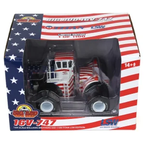 Manufacturer_First Gear, Inc. Tractors<Patriotic Version ~ 1/64 Big Bud 16V-747 Silver Series Detroit 1100 HP with Titan Goodyear LSW Tires