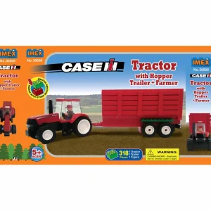 Outback Toys Implements | Games & Puzzles<318 Piece Block Set - Case IH Magnum Tractor with Farmer & Grain Trailer