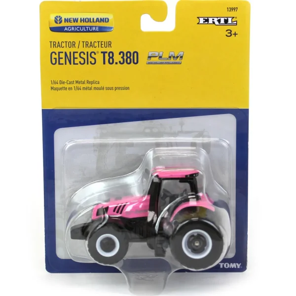 Manufacturer_ERTL Tractors<1/64 Pink New Holland Genesis T8.380 Tractor with Rear Duals