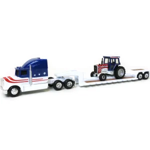 Manufacturer_ERTL Tractors | Lowboys & Flatbeds<1/64 "Spirit of 76" Edition Semi with Massey Ferguson 1155 Tractor