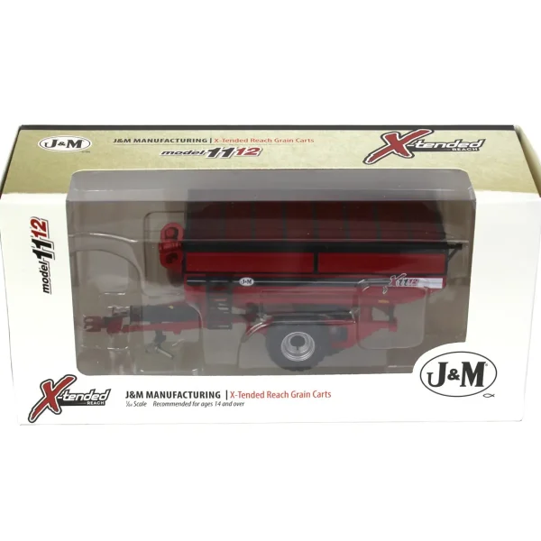 Manufacturer_SpecCast Implements<1/64 Red J&M 1112 X-Tended Reach Grain Cart with Tandem Walking Duals