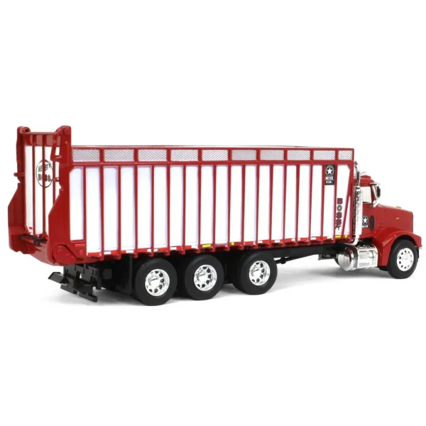 Manufacturer_SpecCast Implements<1/64 Red Peterbilt 385 w/ Red & White Meyer 8126RT Boss Forage Box