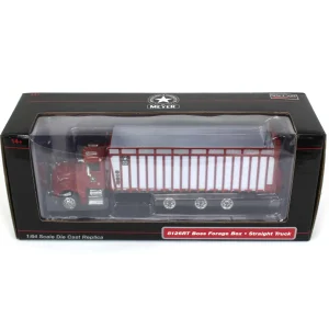 Manufacturer_SpecCast Implements<1/64 Red Peterbilt 385 w/ Red & White Meyer 8126RT Boss Forage Box