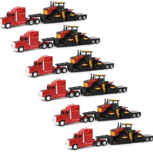 Manufacturer_ERTL Tractors<Sealed Case of 6 ~ 1/64 Versatile 580DT w/ Semi & Lowboy Trailer, ERTL Prestige Collection