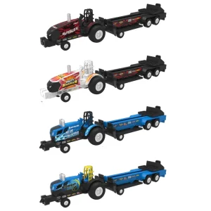 Outback Toys Tractors | Pulling Tractors<Set of 4 ~ 1/64 Case IH & New Holland Pulling Tractors with Pulling Sleds