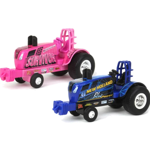 Manufacturer_ERTL Tractors | Pulling Tractors<Set of 2 ~ 1/64 New Holland "Survivor" & "Blue Power" Pulling Tractors