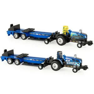 Outback Toys Tractors | Pulling Tractors<Set of 2 ~ 1/64 New Holland "Blue Blazes" & "Midnight Blue" Pulling Tractors with Sleds