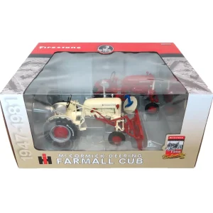 Manufacturer_SpecCast Implements | Tractors<Set of (2) 1/16 IH McCormick Farmall Cubs with Firestone Tires