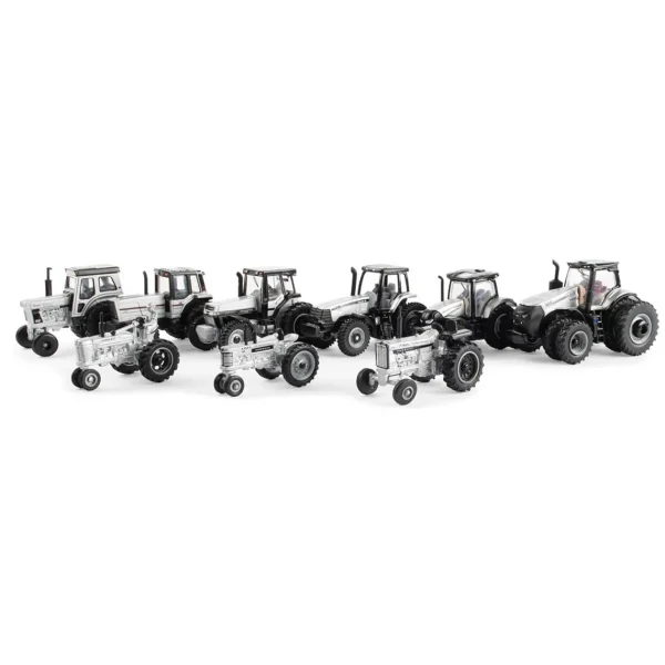 Manufacturer_ERTL Tractors<Silver Chase ~ 1/64 ERTL 75th Anniversary 9 Piece Case IH Tractor Set, One Time Production