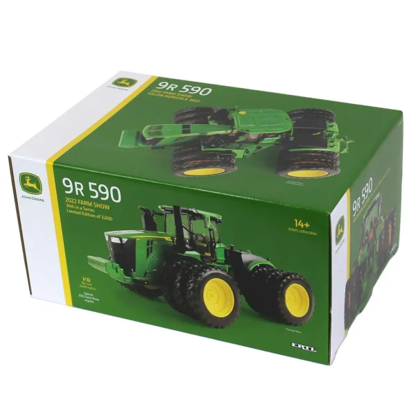 Manufacturer_ERTL Tractors<Silver Chase Unit ~ 1/32 John Deere 9R 590 4WD with Triples, 2022 Farm Show Edition, ERTL Prestige Collection