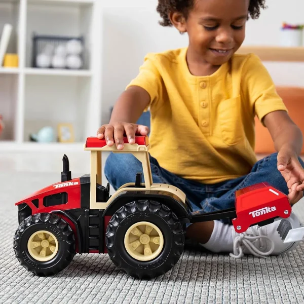 Manufacturer_Tonka Implements<Tonka Steel Classics Retro Cab Tractor with Red Plow