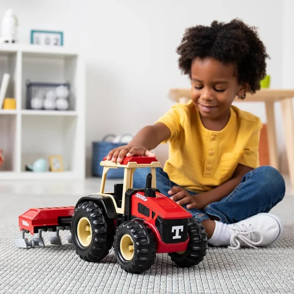 Manufacturer_Tonka Implements<Tonka Steel Classics Retro Cab Tractor with Red Plow