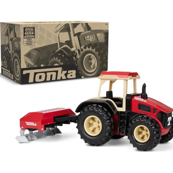 Manufacturer_Tonka Implements<Tonka Steel Classics Retro Cab Tractor with Red Plow