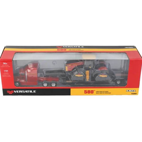 Manufacturer_ERTL Tractors<1/64 Versatile 580DT Track Tractor w/ Semi & Lowboy Trailer