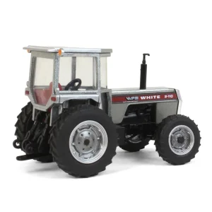 Manufacturer_SpecCast Tractors<1/64 White 2-110 Wide Front with Cab, Power Assist & Red Stripe