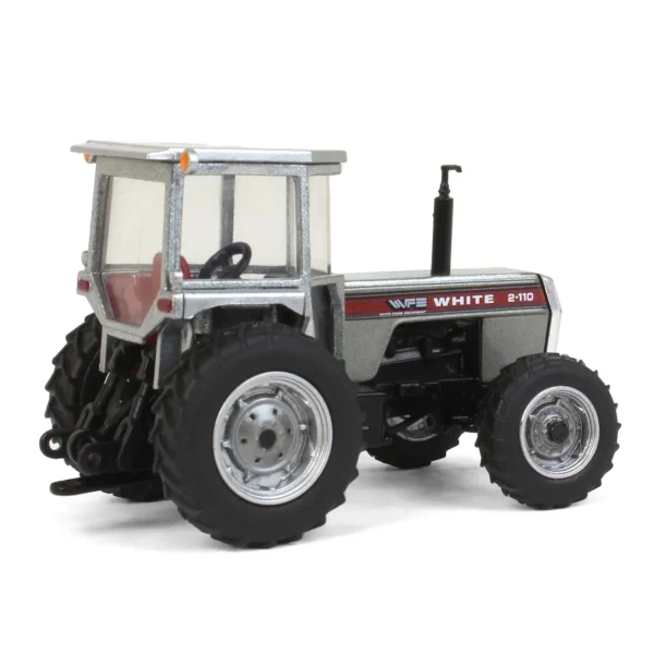 Manufacturer_SpecCast Tractors<1/64 White 2-110 Wide Front with Cab, Power Assist & Red Stripe