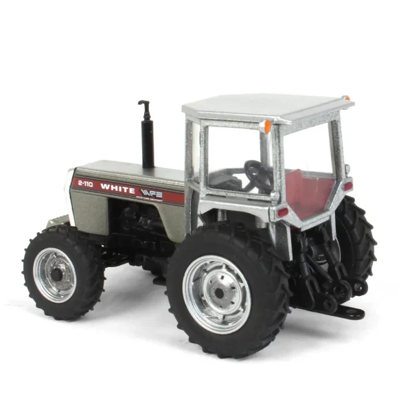 Manufacturer_SpecCast Tractors<1/64 White 2-110 Wide Front with Cab, Power Assist & Red Stripe
