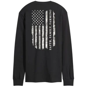 Outback Toys Ih Farmall<Adult IH Faith Family Farming Flag Black Long Sleeve Shirt