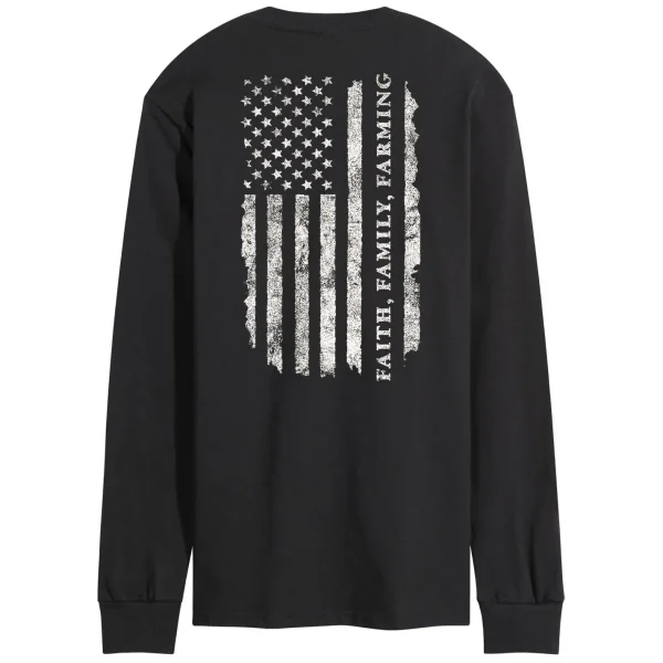 Outback Toys Ih Farmall<Adult IH Faith Family Farming Flag Black Long Sleeve Shirt