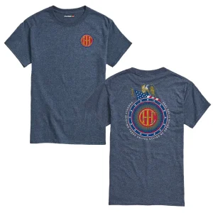 Outback Toys Ih Farmall<Adult IHC Circle Logo Proudly Serving Since 1902 Heather Blue Short Sleeve T-Shirt