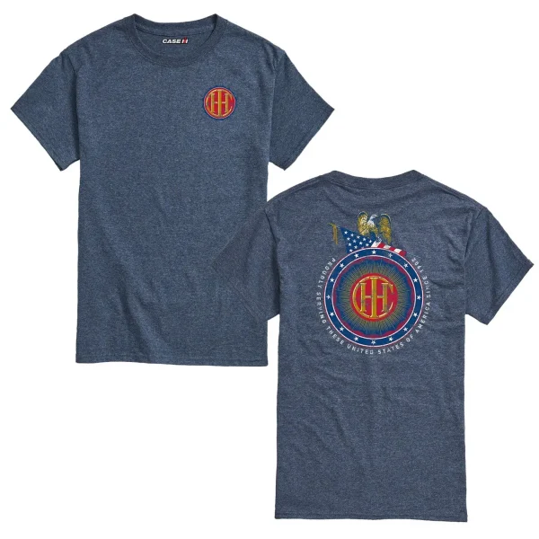 Outback Toys Ih Farmall<Adult IHC Circle Logo Proudly Serving Since 1902 Heather Blue Short Sleeve T-Shirt